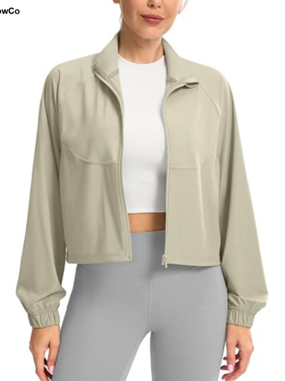 Women's Lightweight UPF 50+ Cropped Athletic Zip Jacket